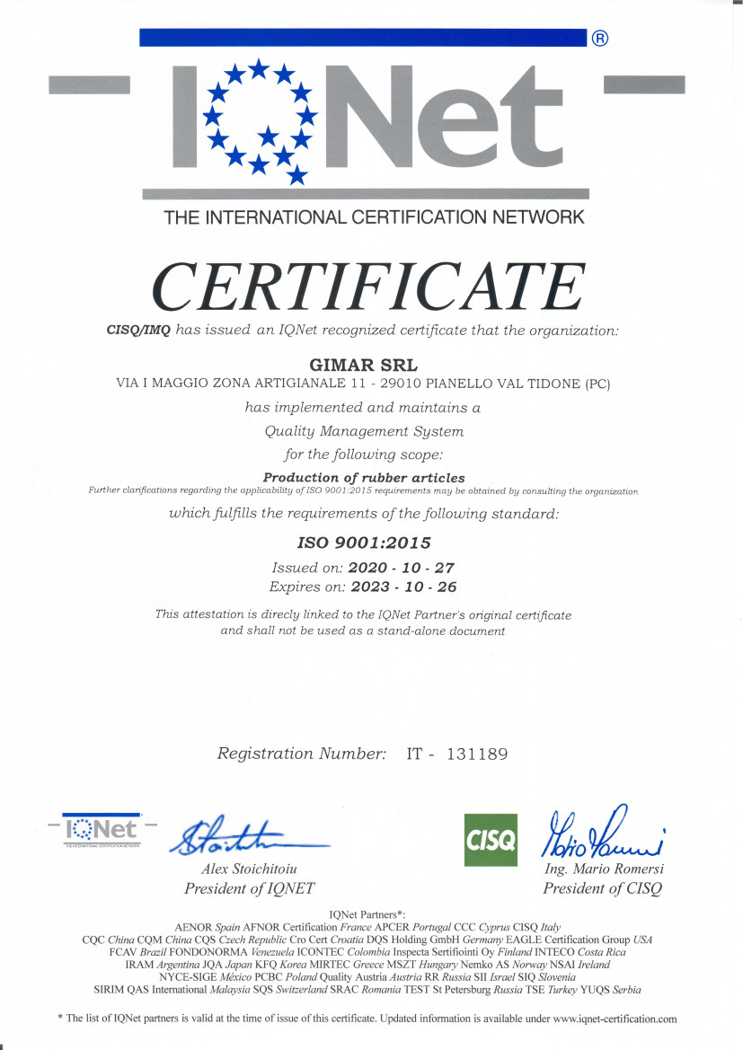 ISO9001 Cert IQNET